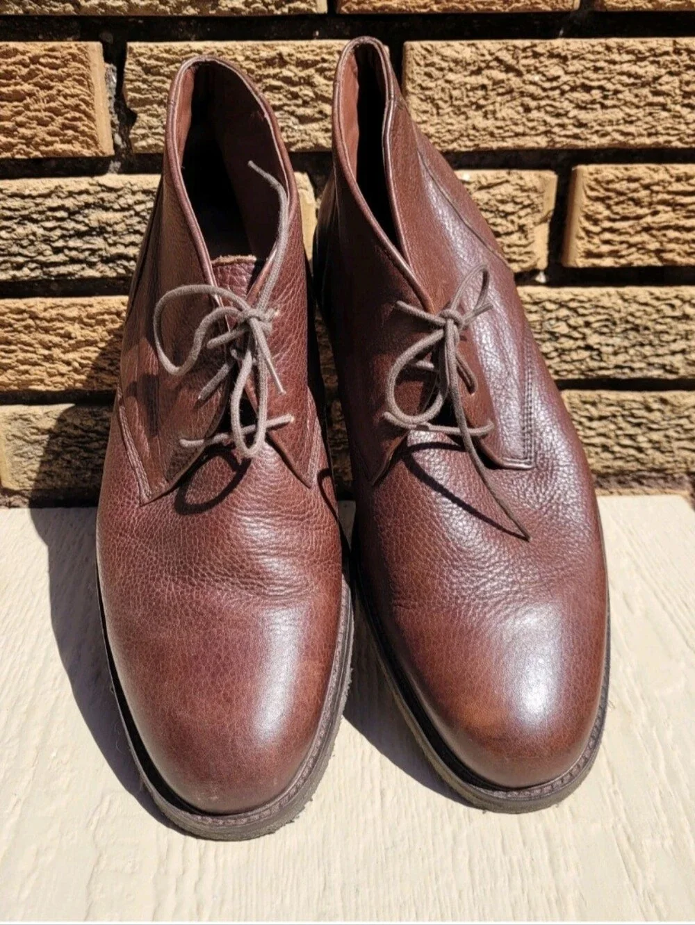 Johnston & Murphy Copeland Brown Sheepskin Chukka Boots Size 13